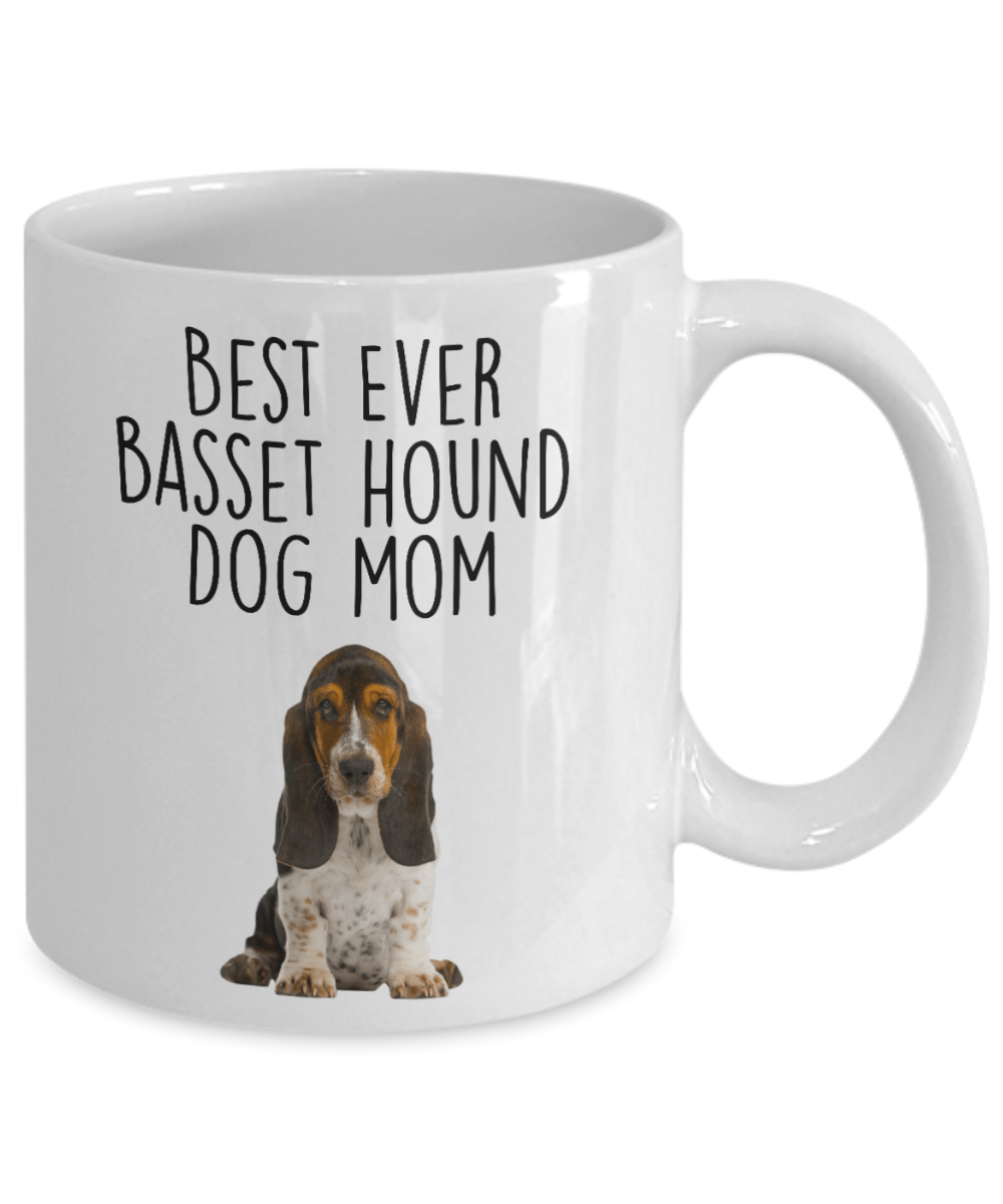 Best Ever Basset Hound Dog Mom Custom Ceramic Coffee Mug