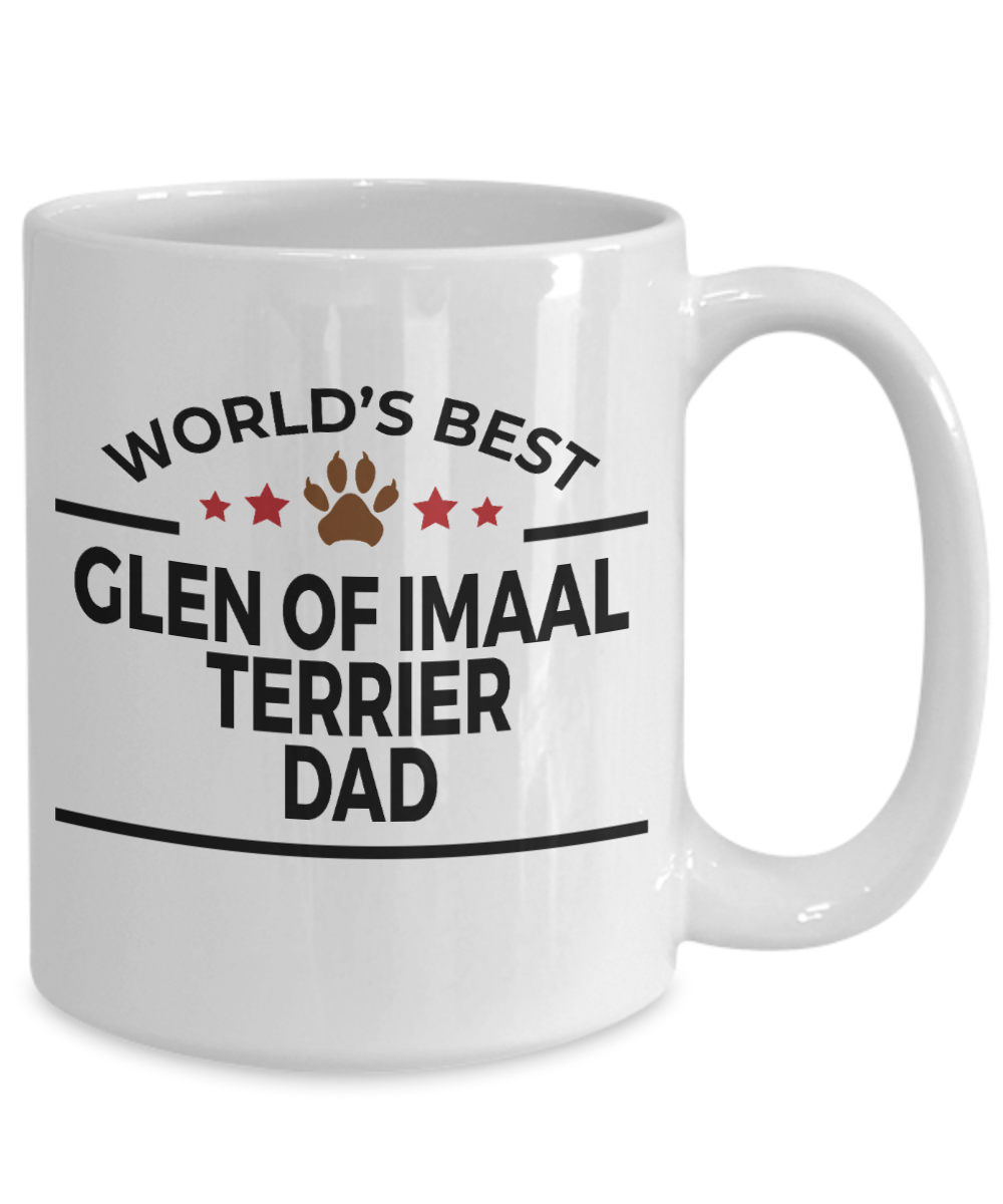 Glen of Imaal Terrier Dog Lover Gift World's Best Dad Birthday Father's Day White Ceramic Coffee Mug