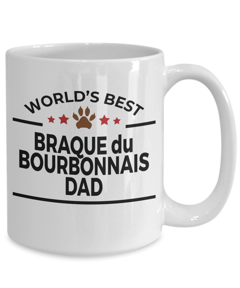 Braque du Bourbonnais Dog Lover Gift World's Best Dad Birthday Father's Day White Ceramic Coffee Mug