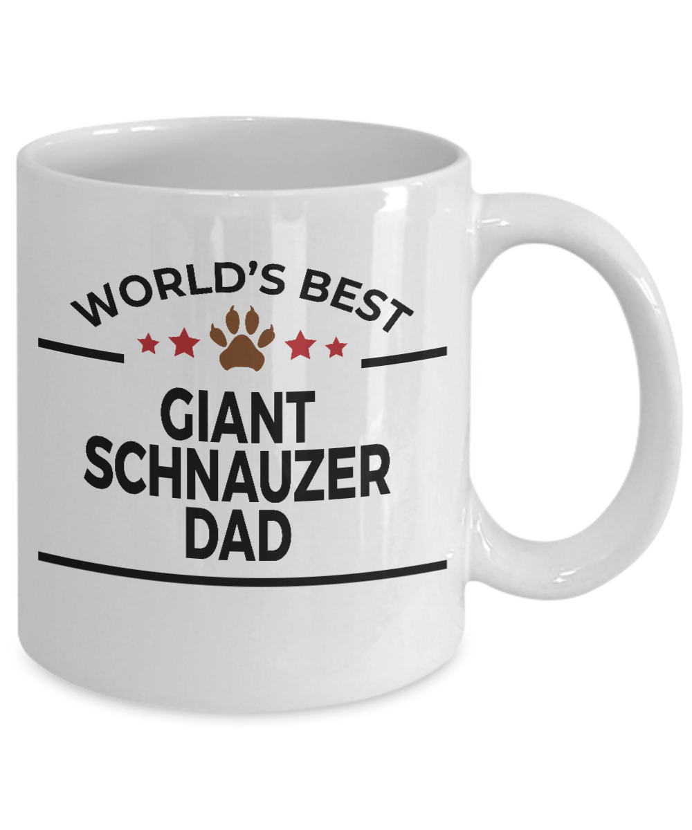 Giant Schnauzer Dog Lover Gift World's Best Dad Birthday Father's Day White Ceramic Coffee Mug