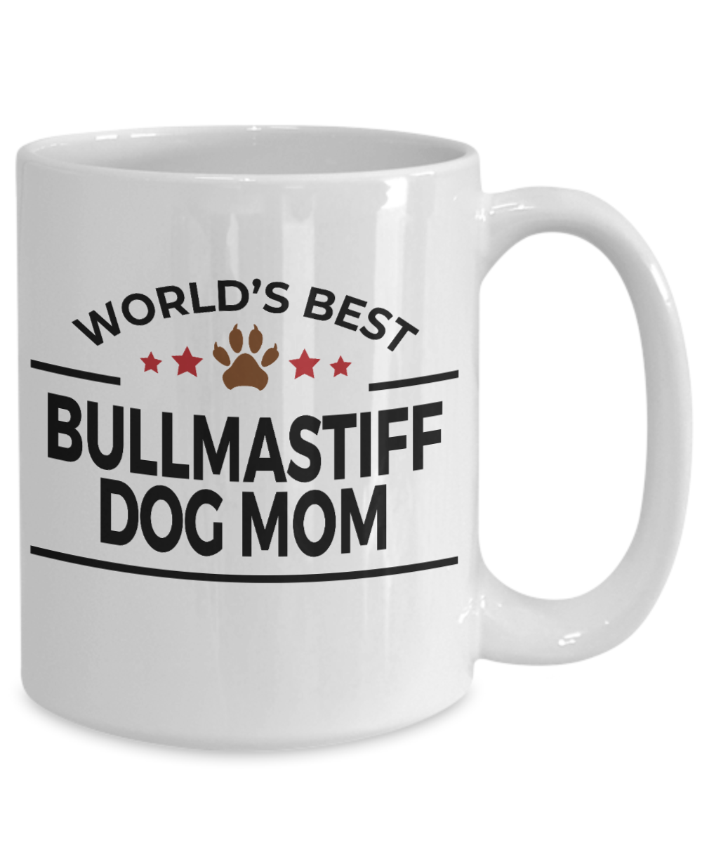 Bullmastiff Dog Lover Gift World's Best Mom Birthday Mother's Day White Ceramic Coffee Mug