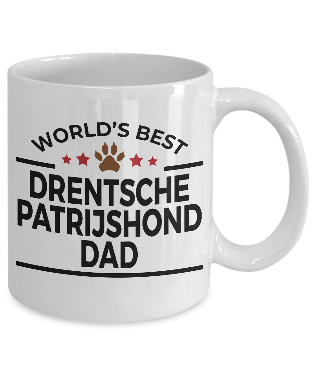 Drentsche Patrijshond Dog Lover Gift World's Best Dad Birthday Father's Day White Ceramic Coffee Mug