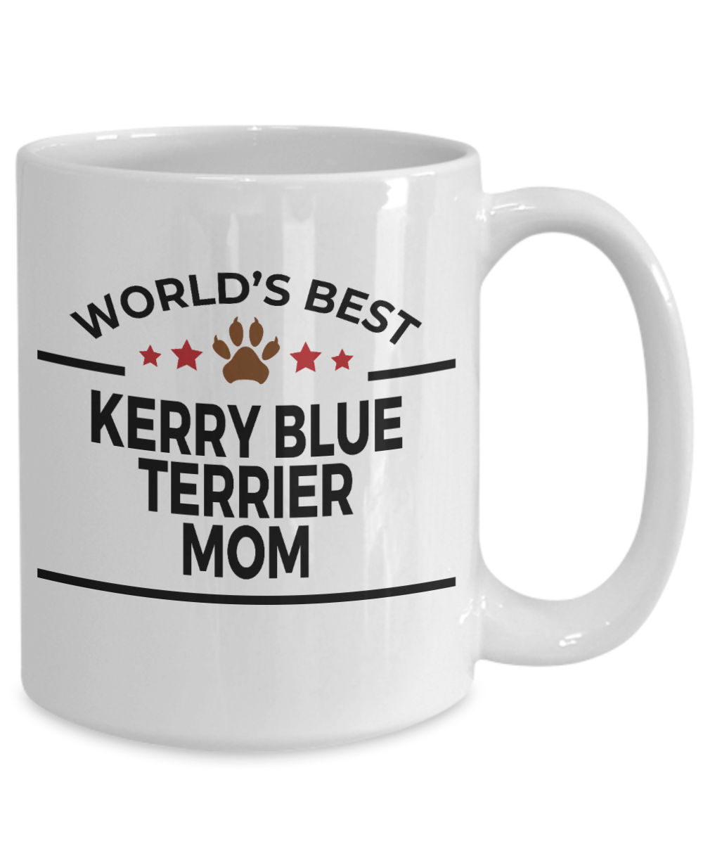 Kerry Blue Terrier Dog Lover Gift World's Best Mom Birthday Mother's Day White Ceramic Coffee Mug