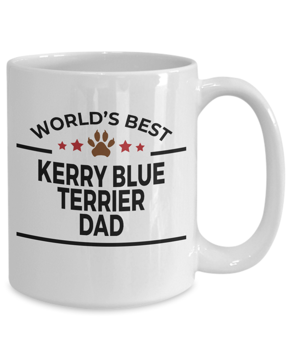 Kerry Blue Terrier Dog Lover Gift World's Best Dad Birthday Father's Day White Ceramic Coffee Mug