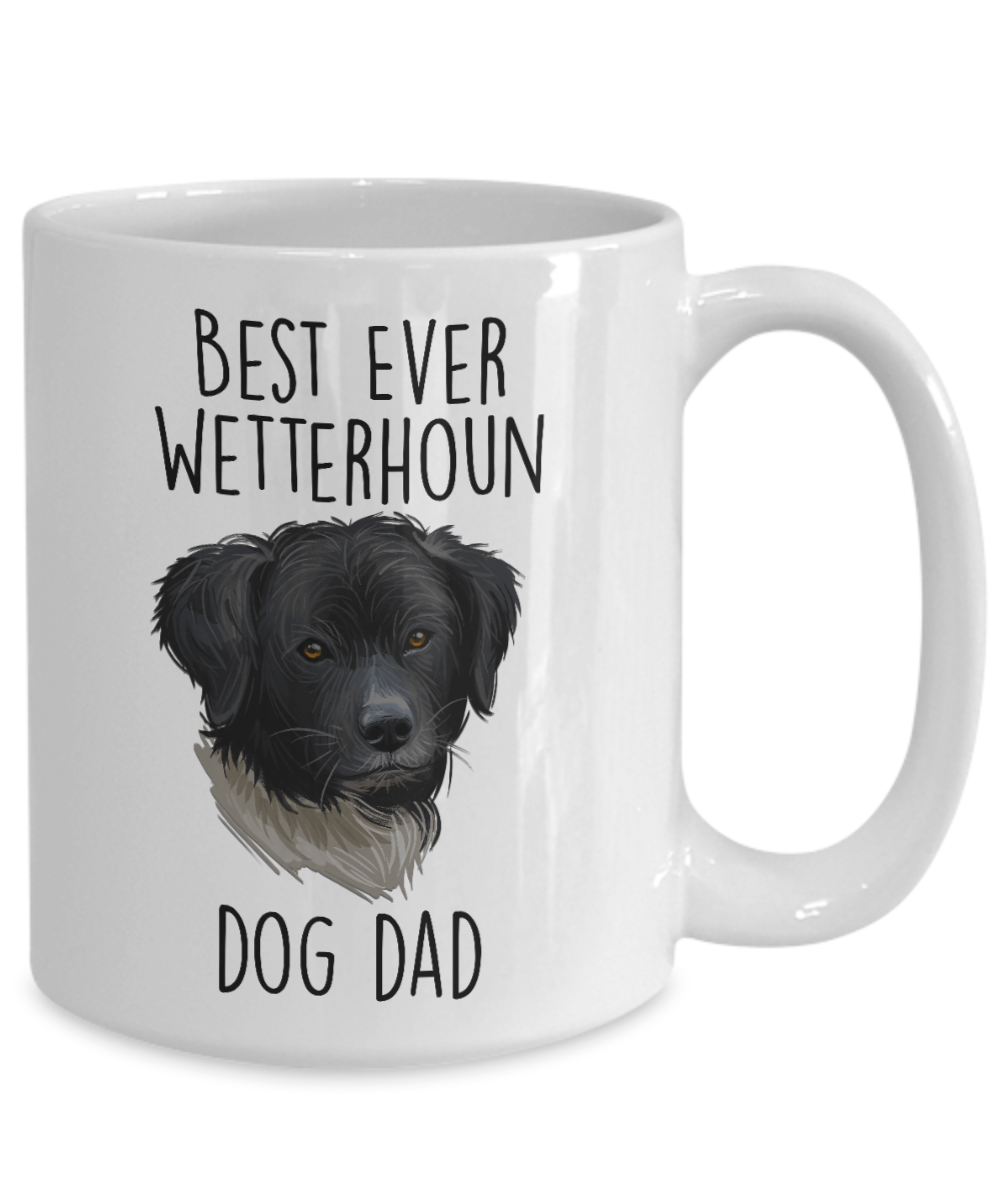 Best Ever Wetterhoun Dog Dad Custom Ceramic Coffee Mug