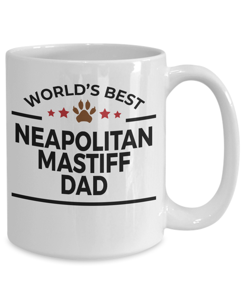 Neapolitan Mastiff Dog Lover Gift World's Best Dad Birthday Father's Day White Ceramic Coffee Mug