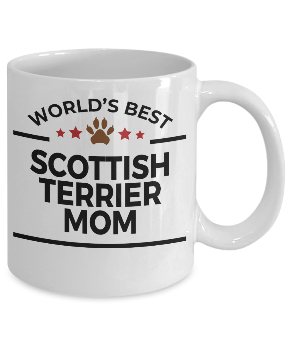Scottish Terrier Dog Lover Gift World's Best Mom Birthday Mother's Day White Ceramic Coffee Mug