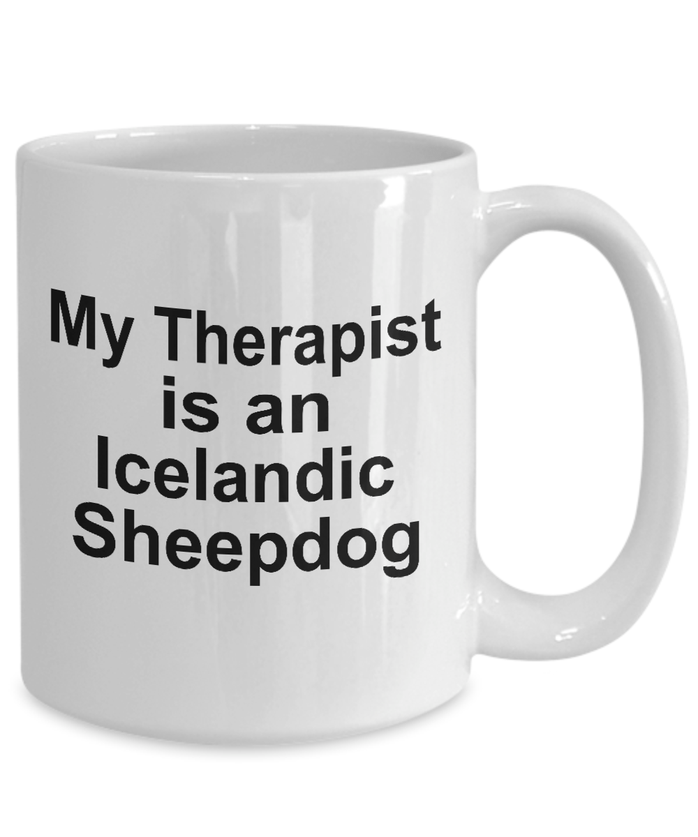 Icelandic Sheepdog Dog Owner Lover Funny Gift Therapist White Ceramic Coffee Mug