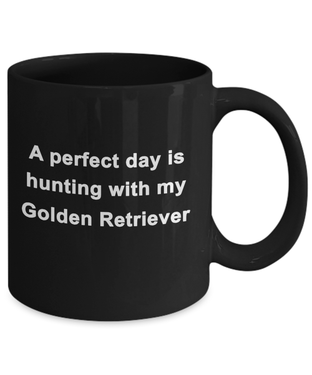 Golden Retriever Dog Hunting Perfect Day Black Coffee Mug