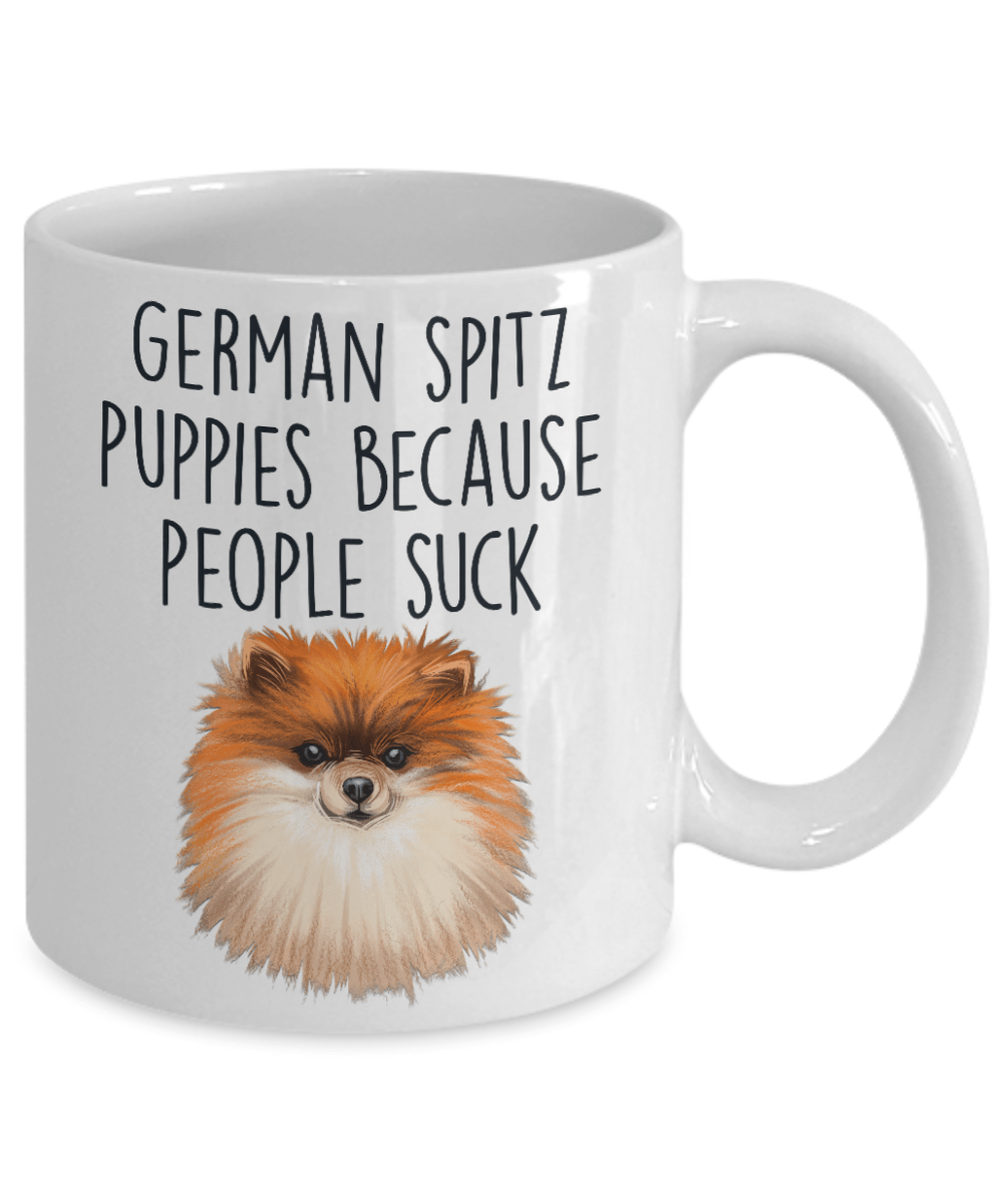 German Spitz Puppies Because People Suck Funny Dog Ceramic Coffee Mug