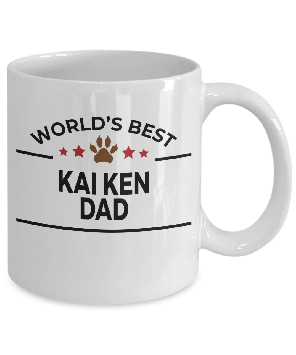 Kai Ken Dog Lover Gift World's Best Dad Birthday Father's Day White Ceramic Coffee Mug