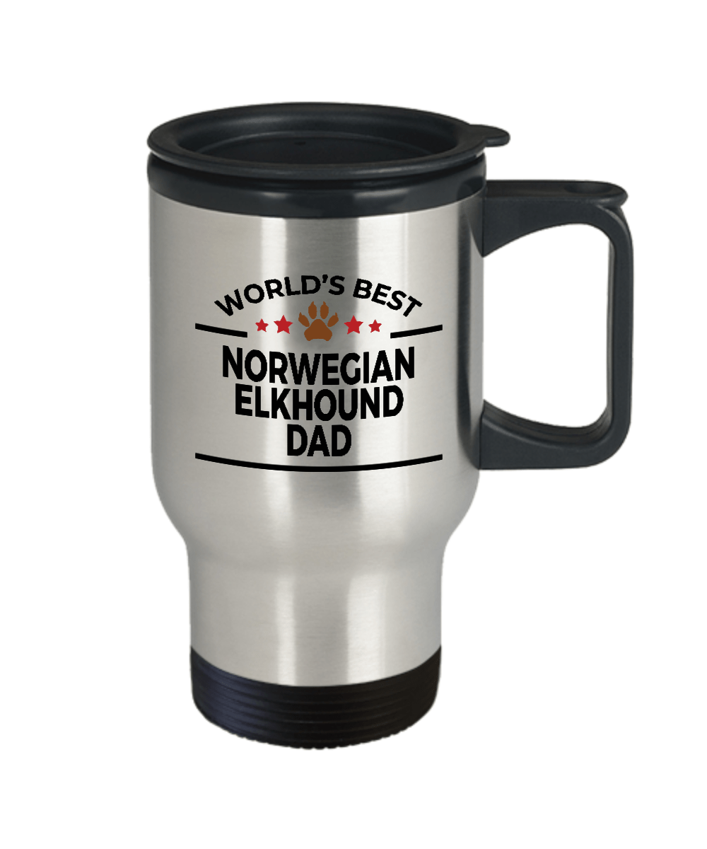 Norwegian Elkhound Dog Dad Travel Coffee Mug