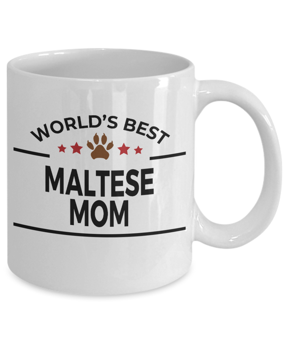 Maltese Dog Lover Gift World's Best Mom Birthday Mother's Day White Ceramic Coffee Mug