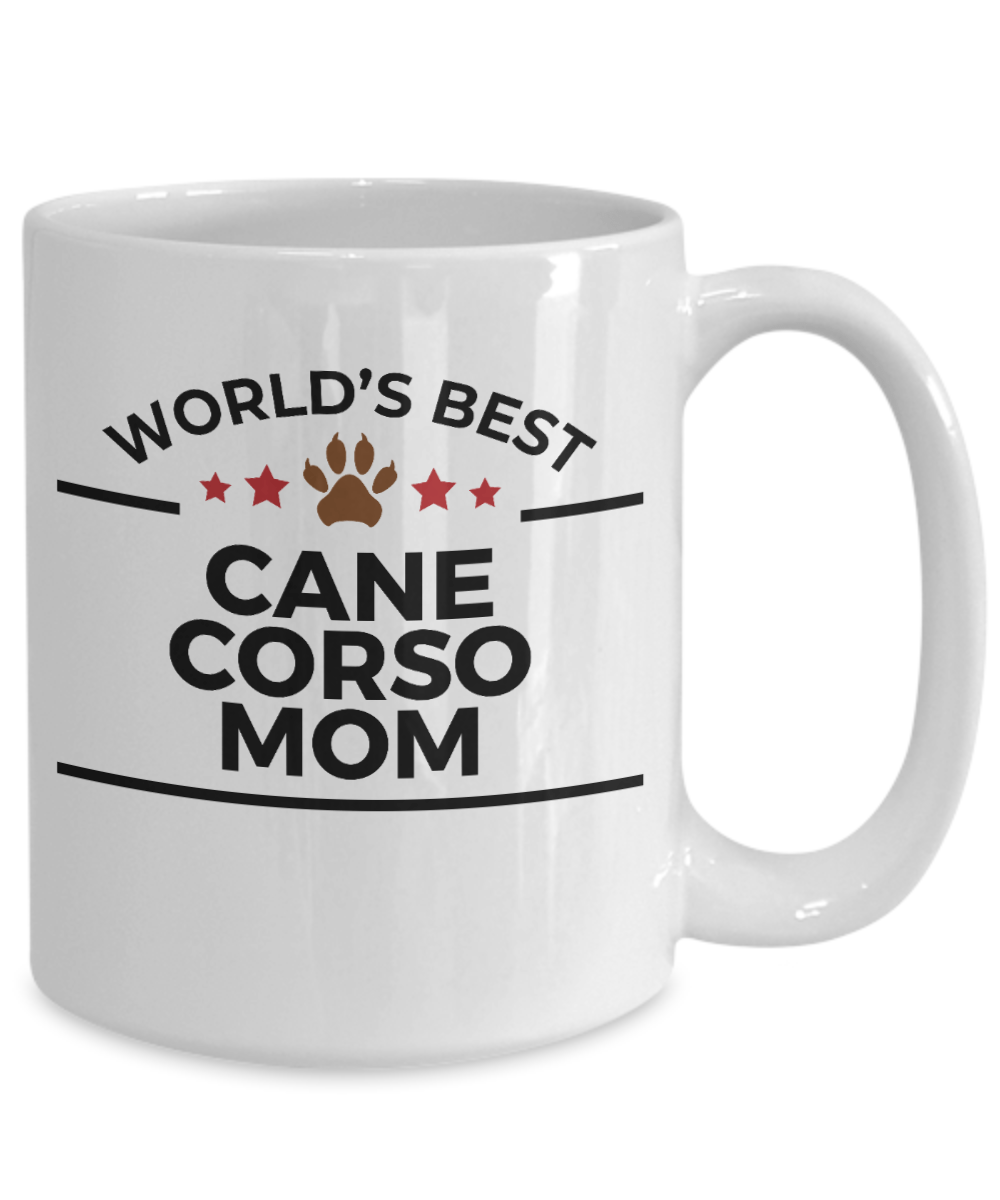 Cane Corso Dog Lover Gift World's Best Mom Birthday Mother's Day White Ceramic Coffee Mug