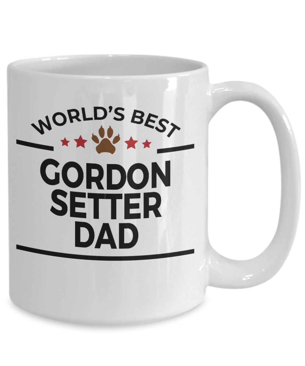 Gordon Setter Dog Lover Gift World's Best Dad Birthday Father's Day White Ceramic Coffee Mug