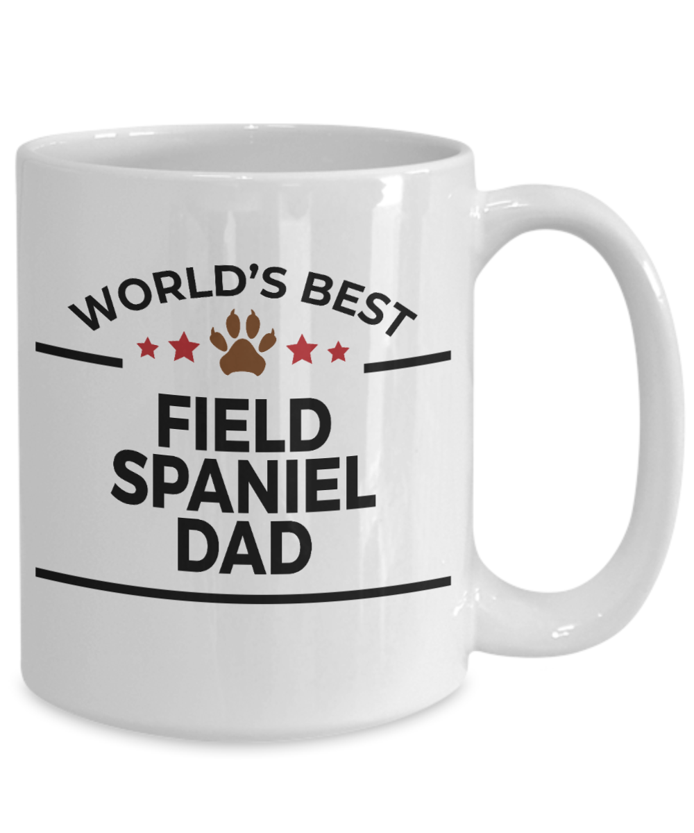 Field Spaniel Dog Lover Gift World's Best Dad Birthday Father's Day White Ceramic Coffee Mug