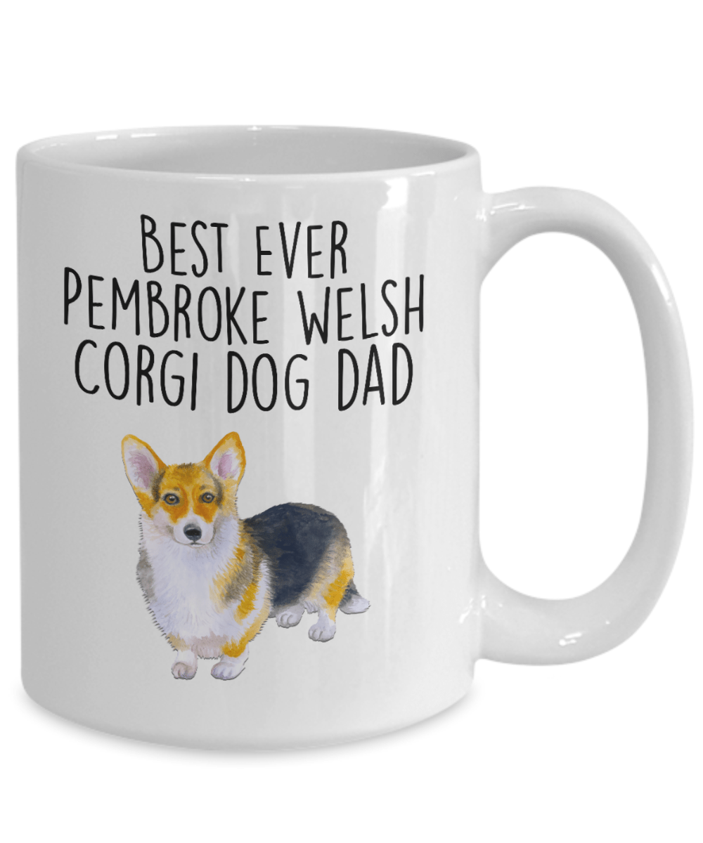 Best Ever Tricolor Pembroke Welsh Corgi Dog Dad Ceramic Coffee Mug