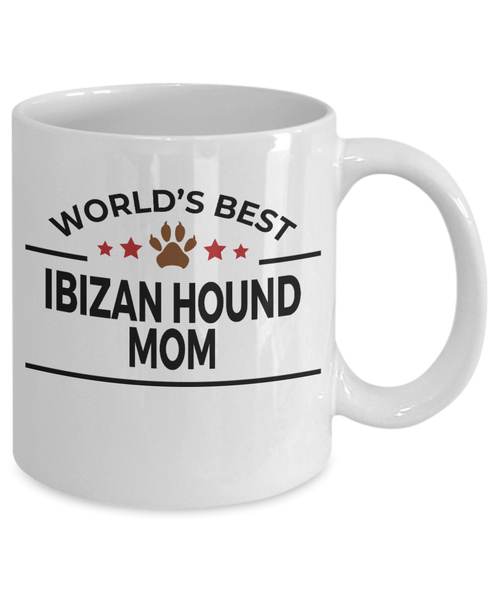 Ibizan Hound Dog Lover Gift World's Best Mom Birthday Mother's Day White Ceramic Coffee Mug