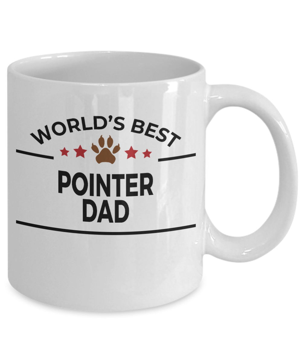 Pointer Dog Lover Gift World's Best Dad Birthday Father's Day White Ceramic Coffee Mug