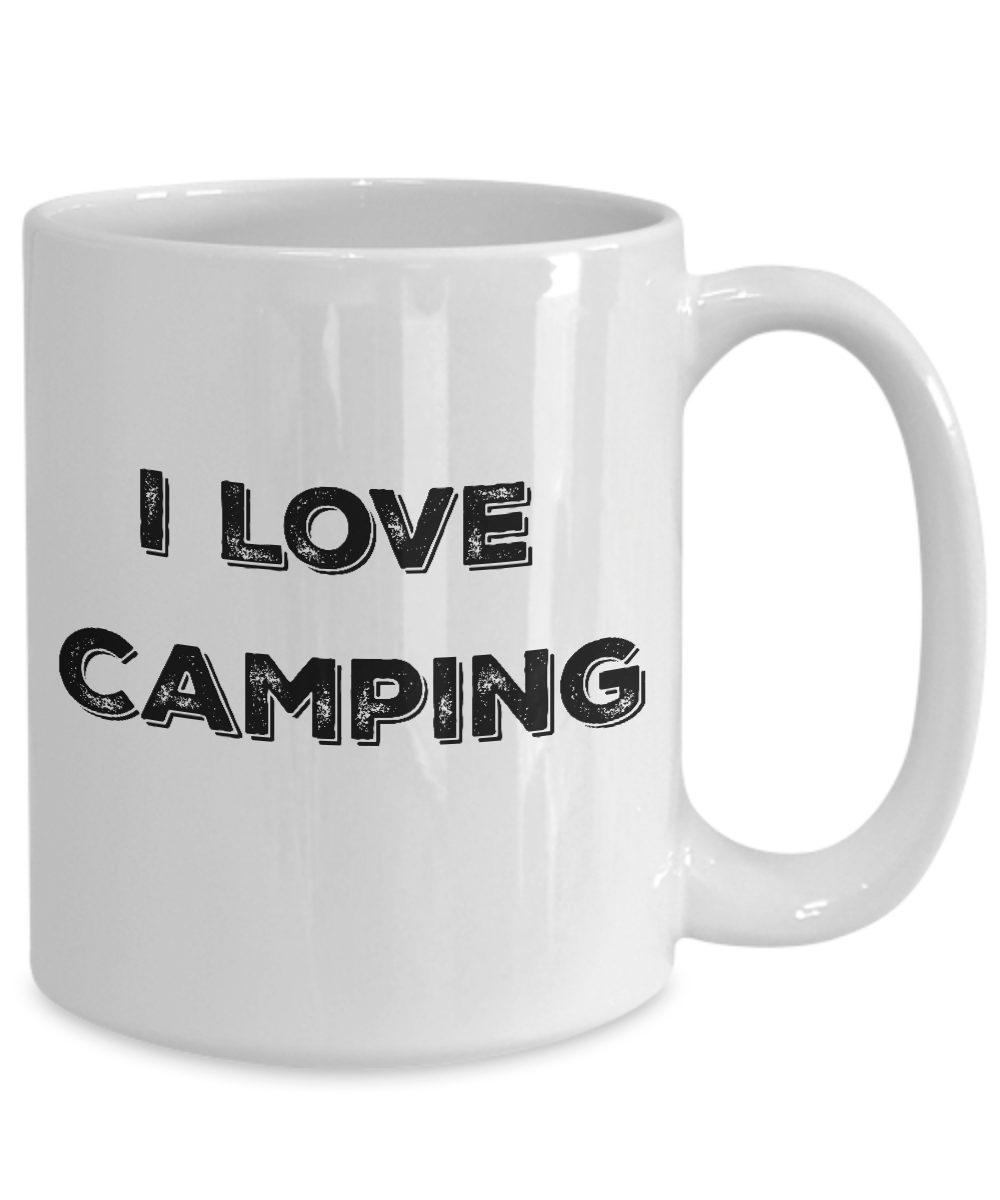 I Love Camping White Ceramic Coffee Mug