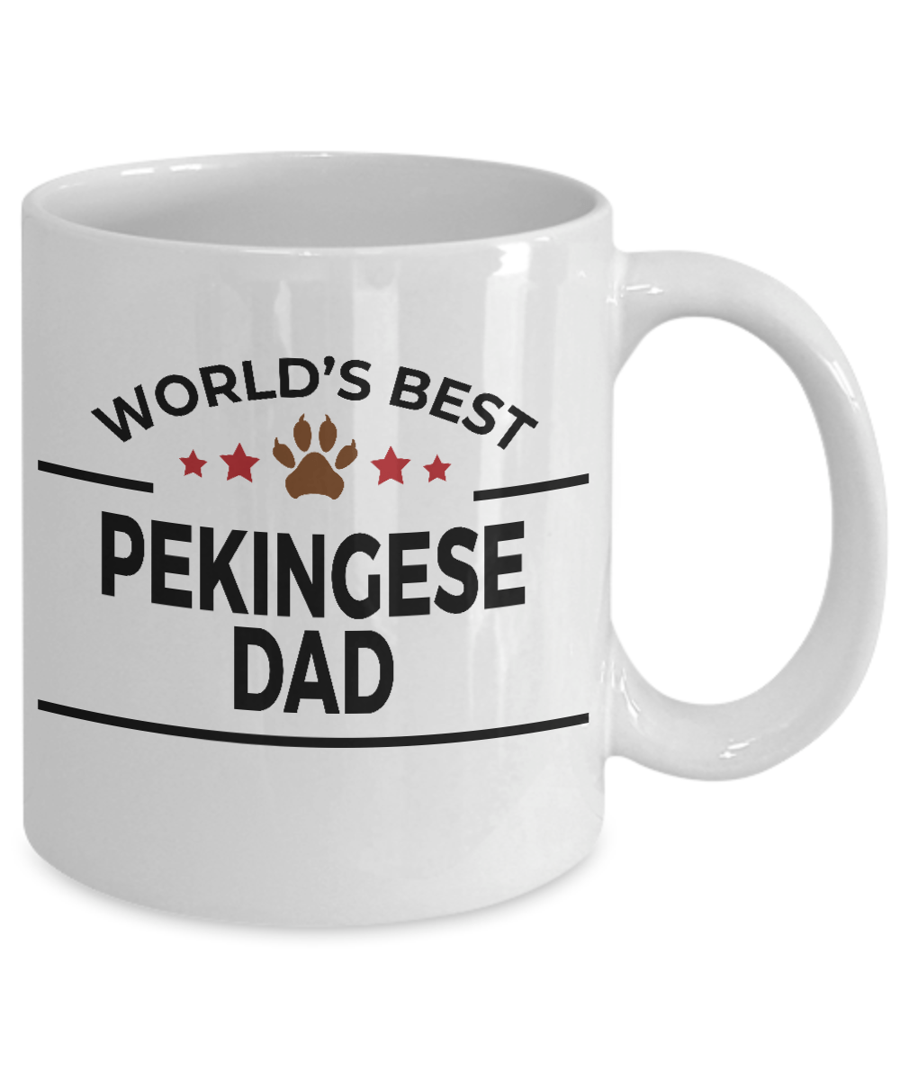 Pekingese Dog Lover Gift World's Best Dad Birthday Father's Day White Ceramic Coffee Mug