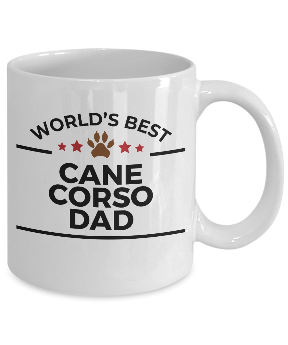 Cane Corso Dog Lover Gift World's Best Dad Birthday Father's Day White Ceramic Coffee Mug