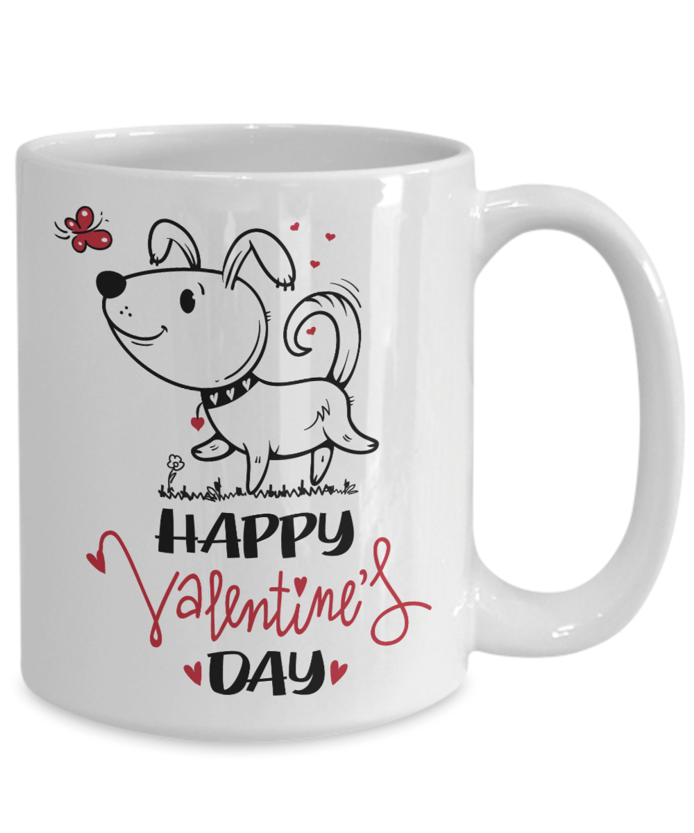 Happy Valentine's Day Cutie Puppy Coffee Mug
