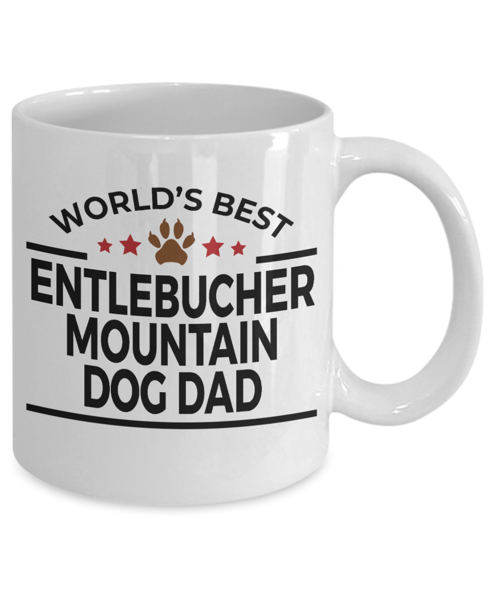 Entlebucher Mountain Dog Lover Gift World's Best Dad Birthday Father's Day White Ceramic Coffee Mug