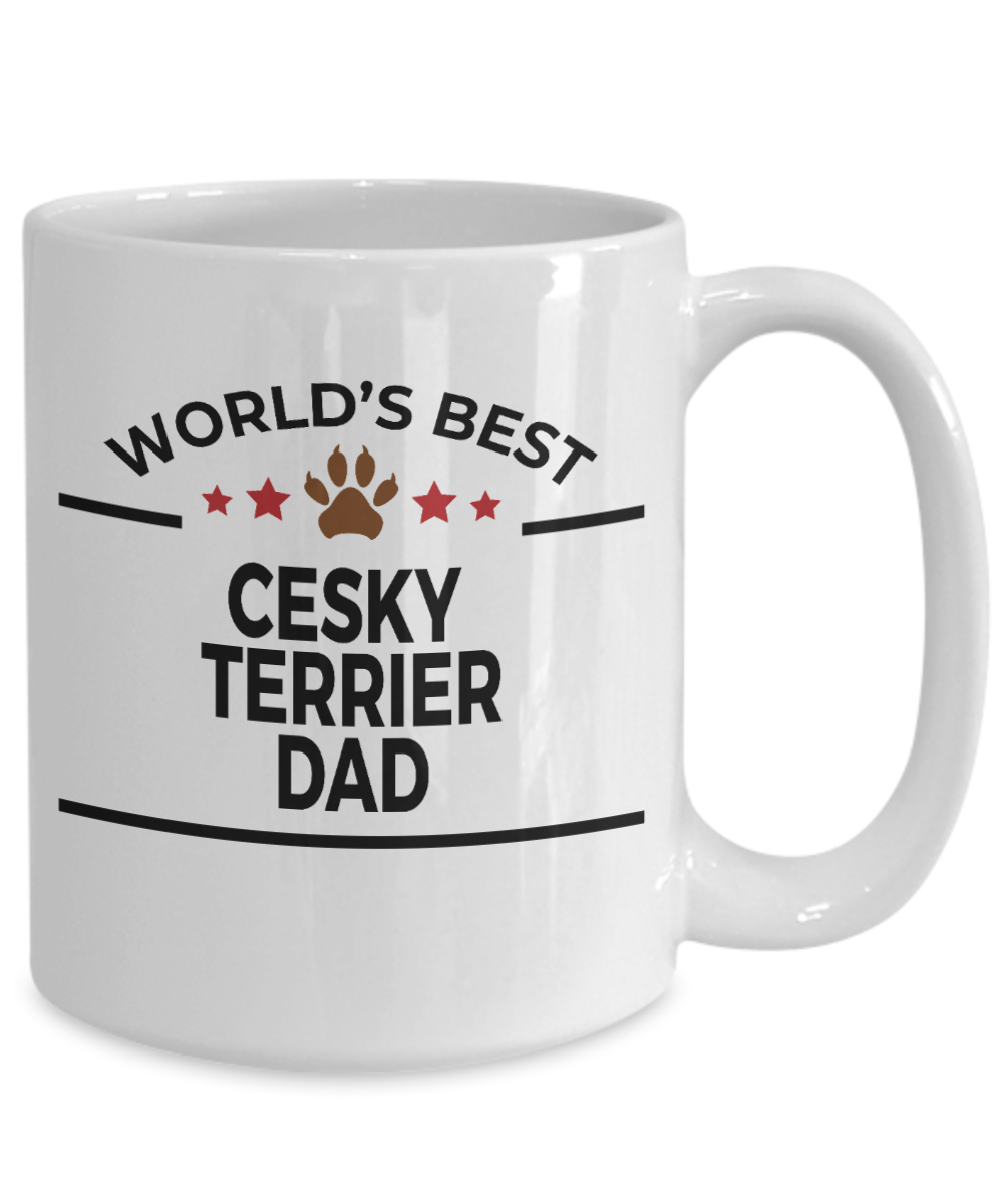 Cesky Terrier Dog Lover Gift World's Best Dad Birthday Father's Day White Ceramic Coffee Mug
