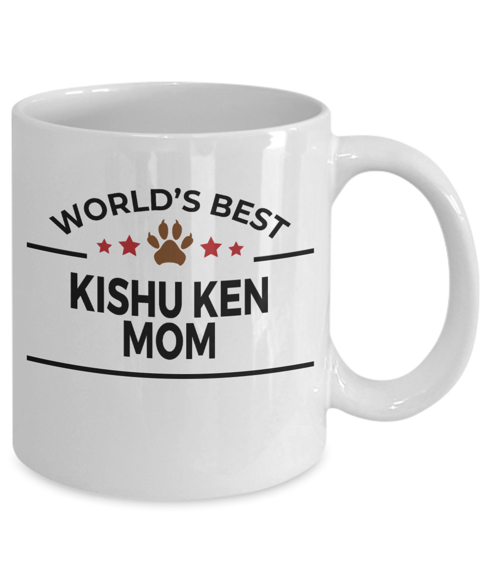 Kishu Ken Dog Lover Gift World's Best Mom Birthday Mother's Day White Ceramic Coffee Mug