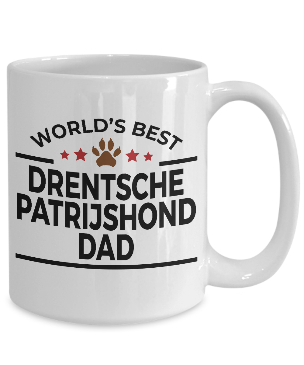 Drentsche Patrijshond Dog Lover Gift World's Best Dad Birthday Father's Day White Ceramic Coffee Mug