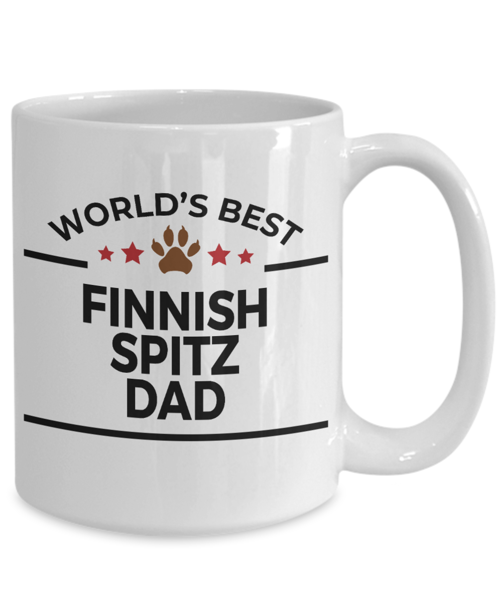 Finnish Spitz Dog Lover Gift World's Best Dad Birthday Father's Day White Ceramic Coffee Mug