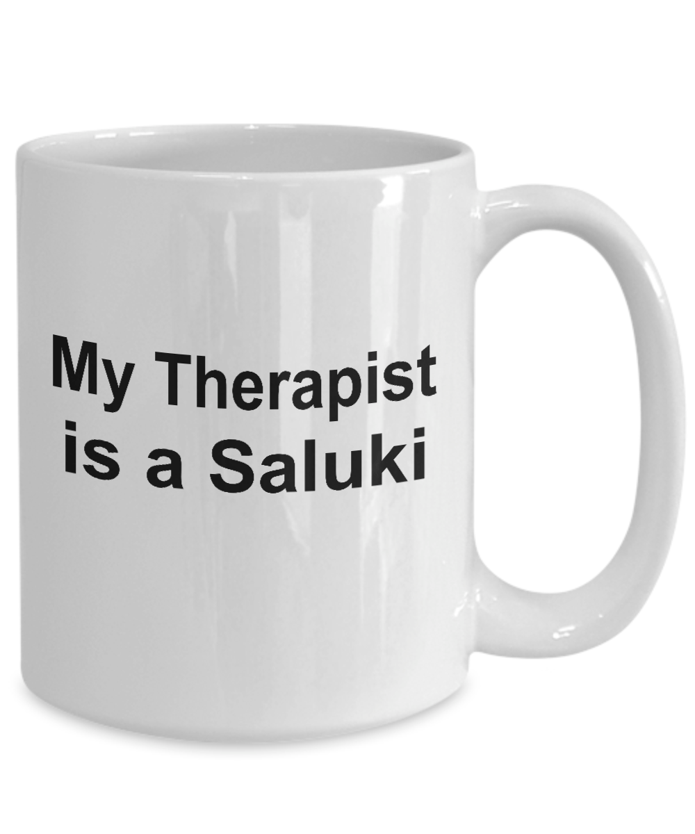 Saluki Dog Owner Lover Funny Gift Therapist White Ceramic Coffee Mug