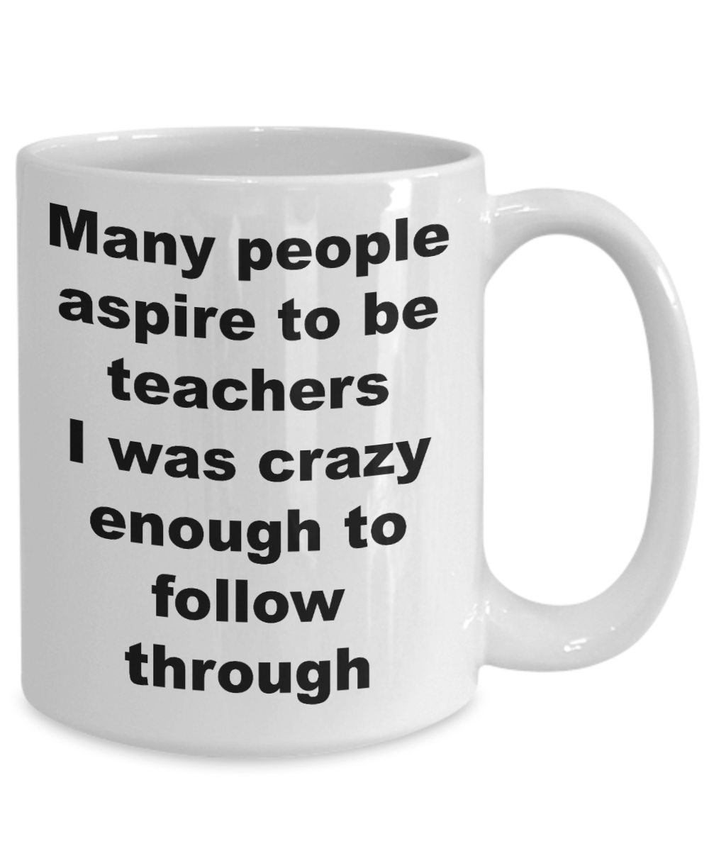 Teacher Funny Gift - Many people aspire to be teachers I was crazy enough to follow through