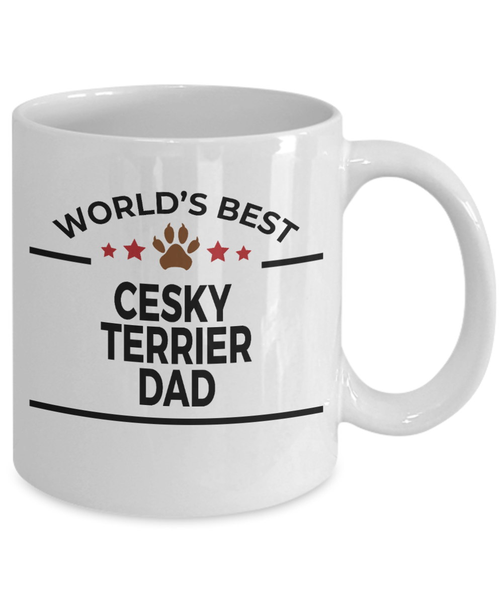 Cesky Terrier Dog Lover Gift World's Best Dad Birthday Father's Day White Ceramic Coffee Mug