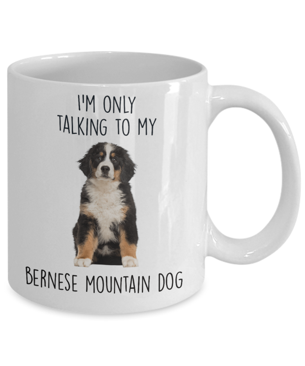 Funny Bernese Mountain Dog Custom Coffee Mug - I'm only talking to my dog