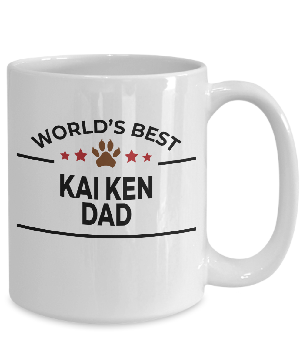 Kai Ken Dog Lover Gift World's Best Dad Birthday Father's Day White Ceramic Coffee Mug