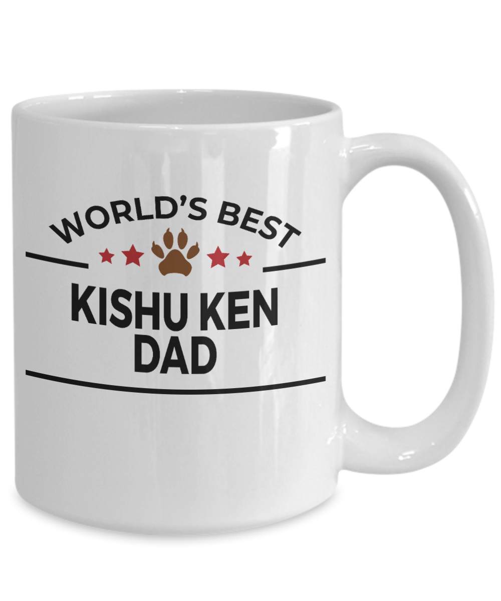 Kishu Ken Dog Lover Gift World's Best Dad Birthday Father's Day White Ceramic Coffee Mug