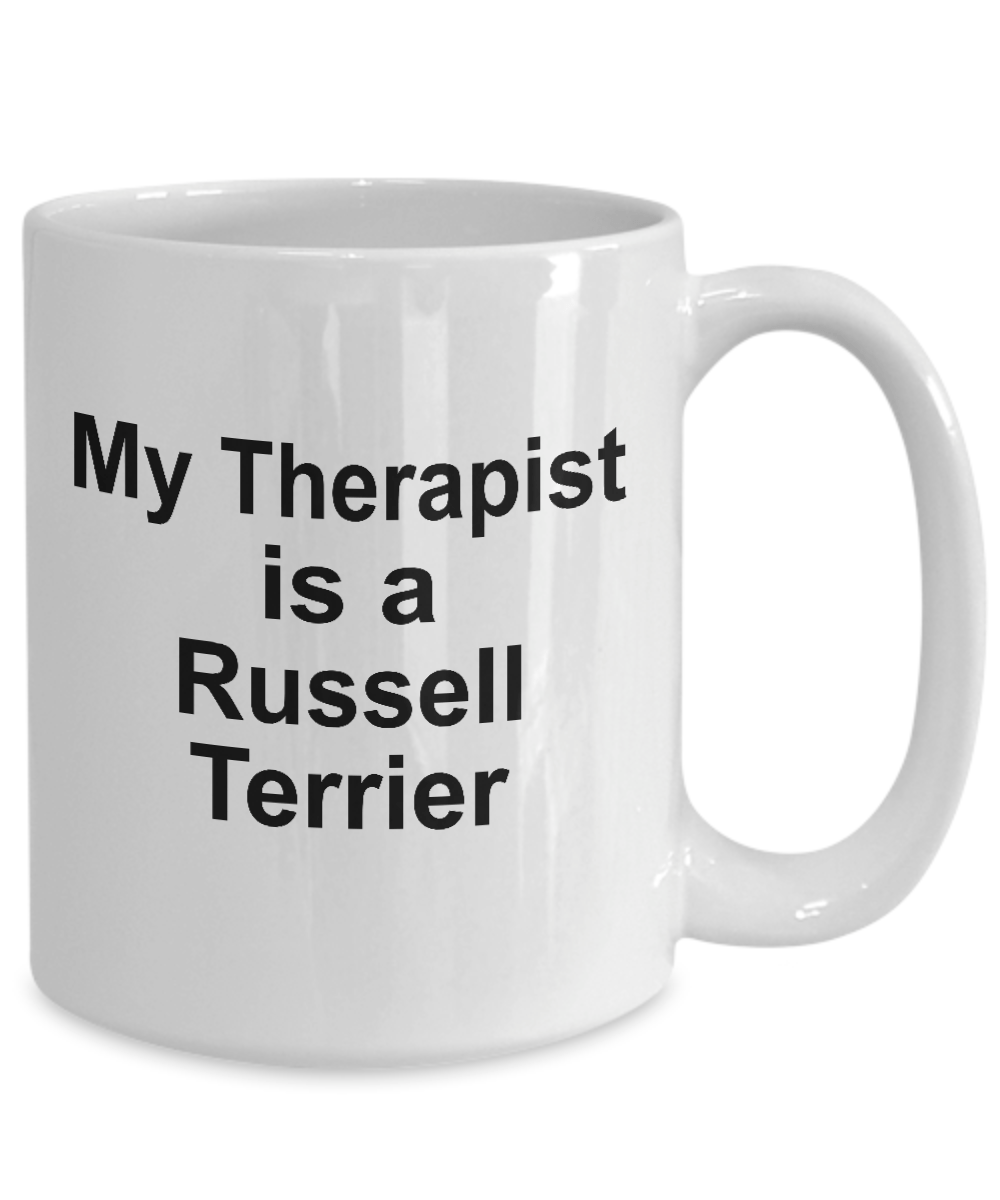 Russell Terrier Dog Owner Lover Funny Gift Therapist White Ceramic Coffee Mug