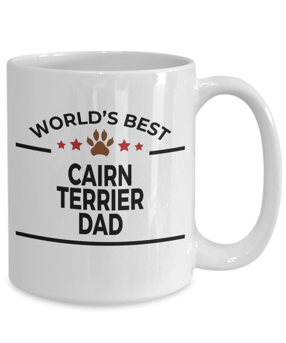 Cairn Terrier Dog Lover Gift World's Best Dad Birthday Father's Day White Ceramic Coffee Mug