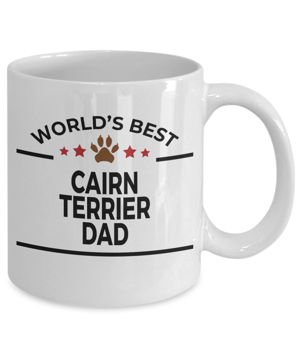 Cairn Terrier Dog Lover Gift World's Best Dad Birthday Father's Day White Ceramic Coffee Mug