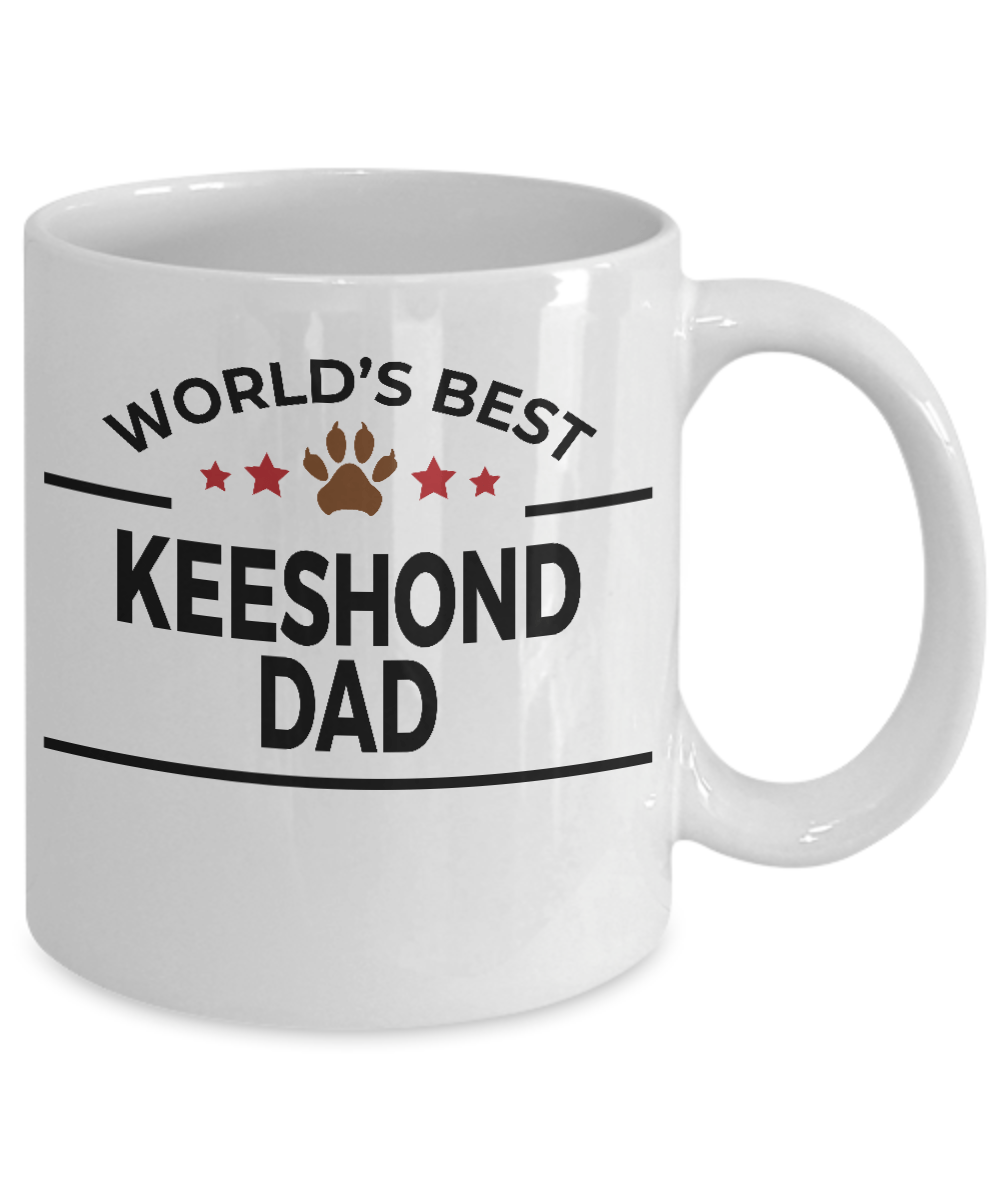 Keeshond Dog Lover Gift World's Best Dad Birthday Father's Day White Ceramic Coffee Mug