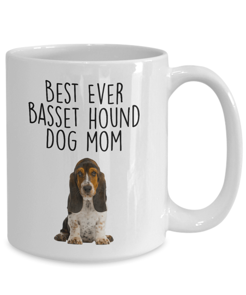 Best Ever Basset Hound Dog Mom Custom Ceramic Coffee Mug