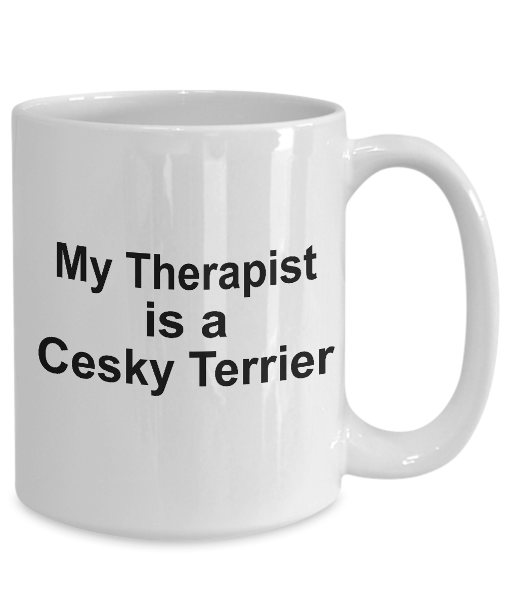 Cesky Dog Owner Lover Funny Gift Therapist White Ceramic Coffee Mug