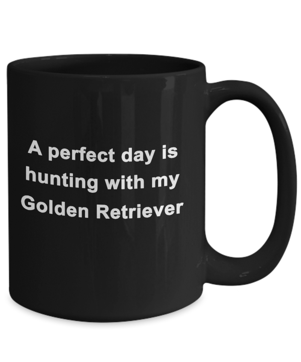 Golden Retriever Dog Hunting Perfect Day Black Coffee Mug