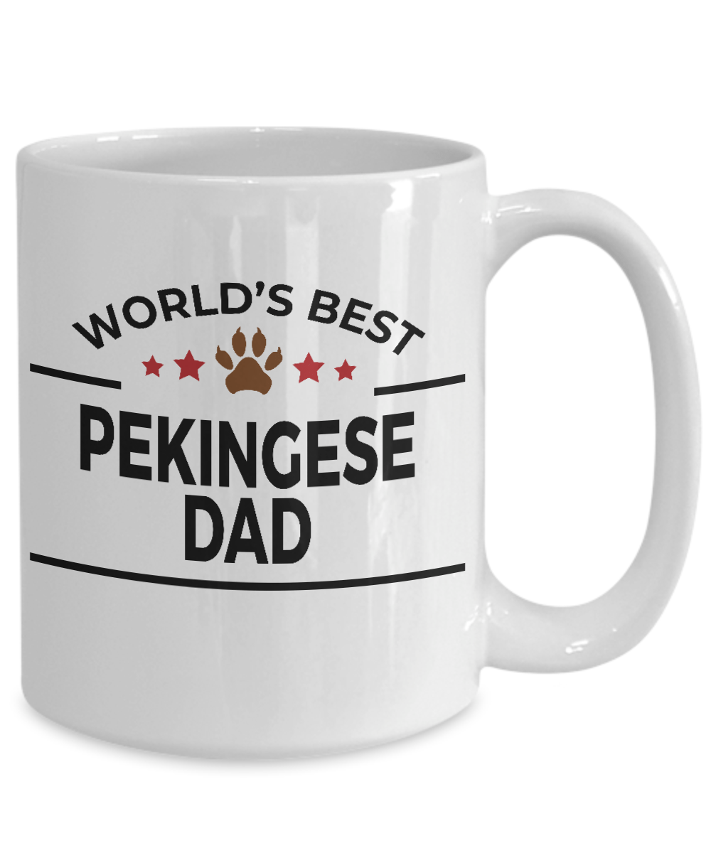 Pekingese Dog Lover Gift World's Best Dad Birthday Father's Day White Ceramic Coffee Mug