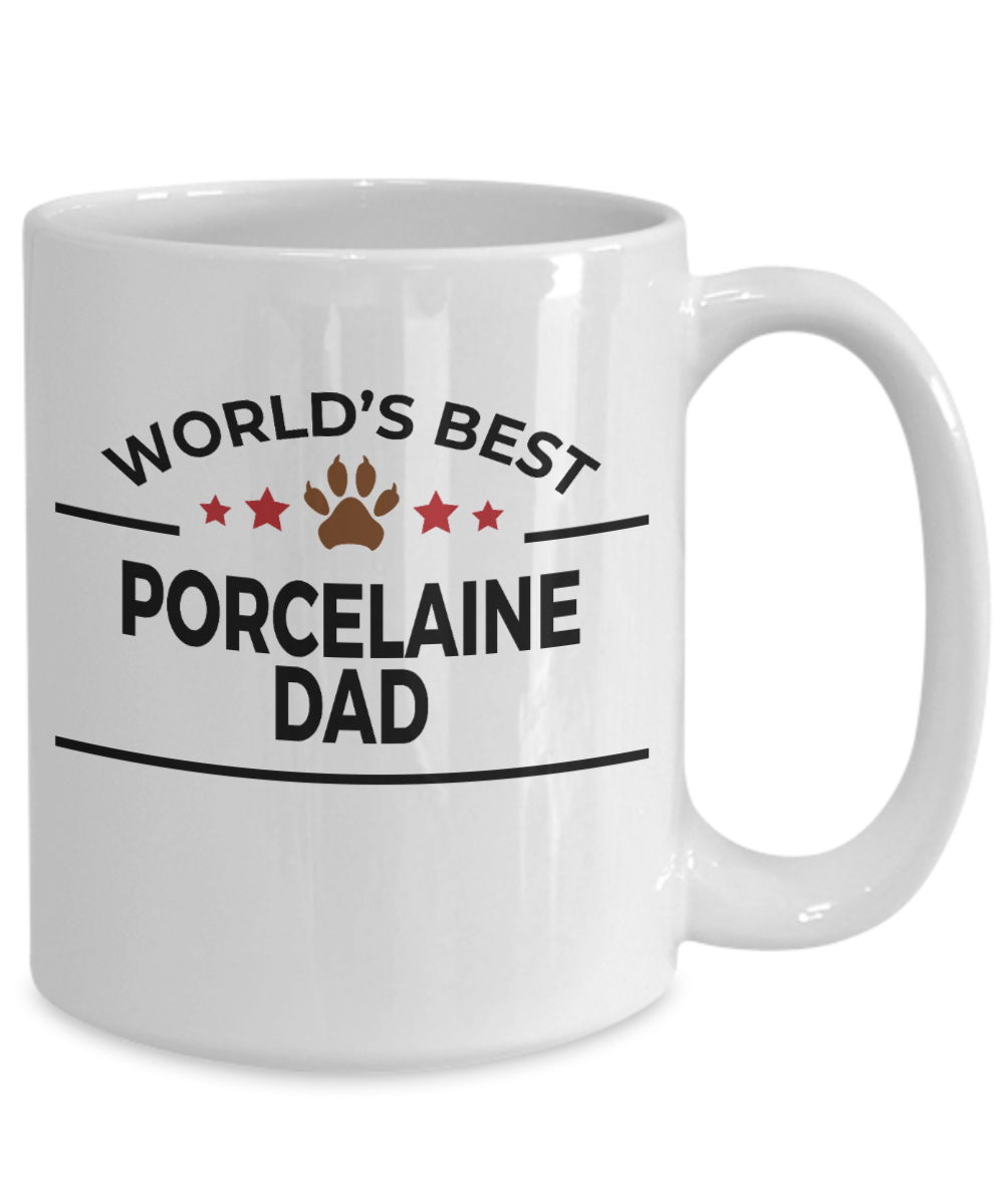 Porcelaine Dog Lover Gift World's Best Dad Birthday Father's Day White Ceramic Coffee Mug