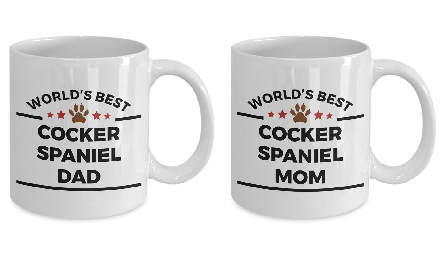 Cocker Spaniel Dog Dad and Mom Coffee Mug Set of two