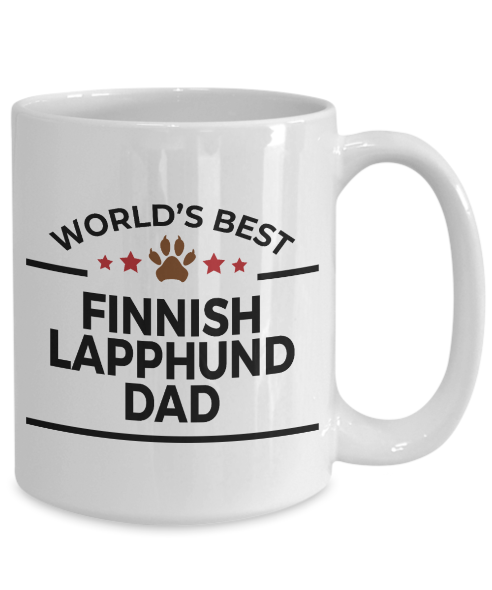 Finnish Lapphund Dog Lover Gift World's Best Dad Birthday Father's Day White Ceramic Coffee Mug