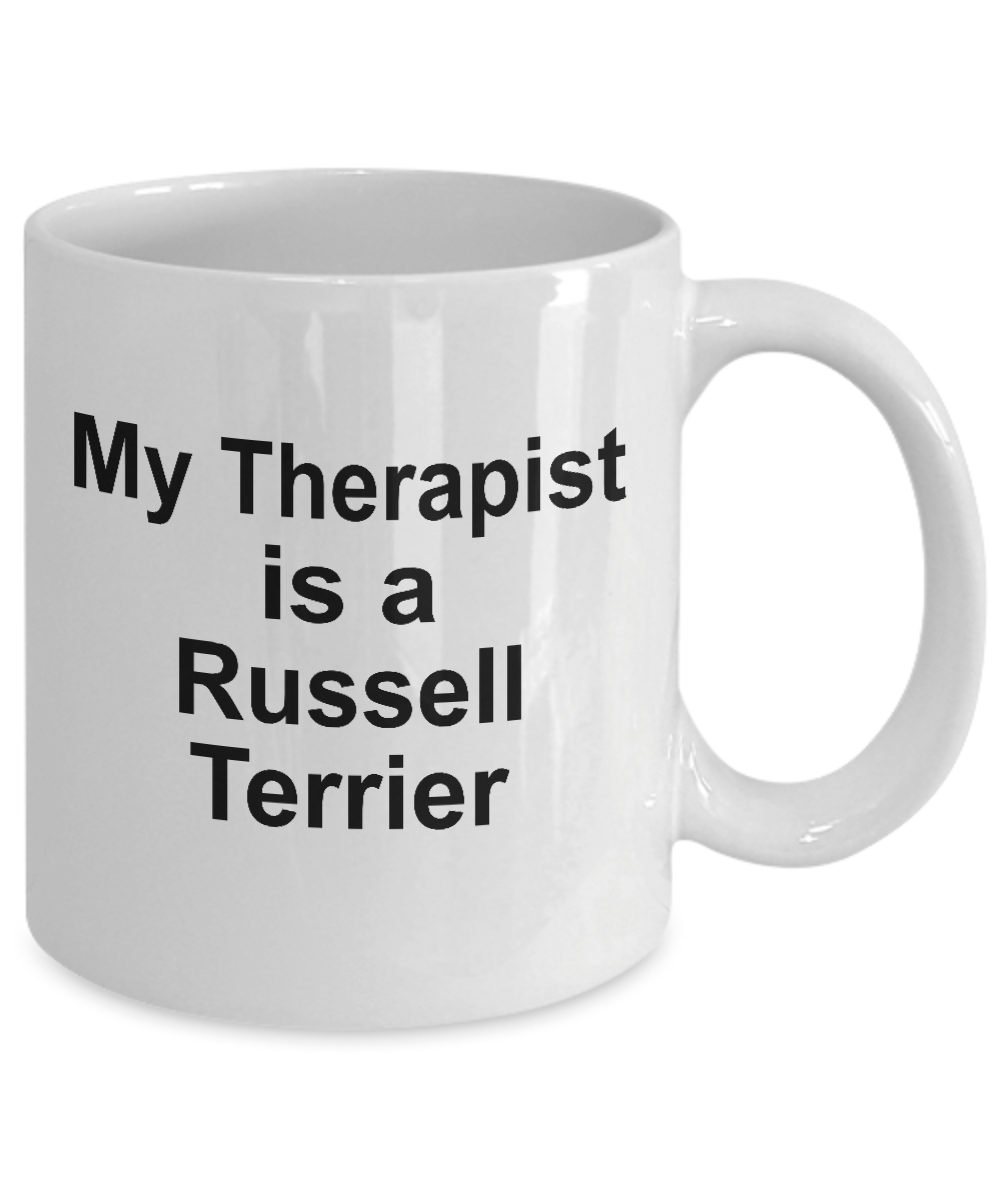 Russell Terrier Dog Owner Lover Funny Gift Therapist White Ceramic Coffee Mug